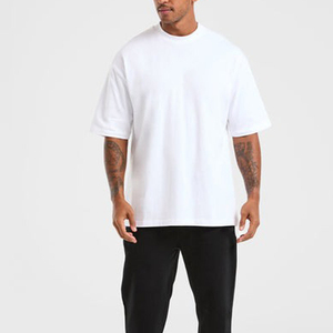 2025 T-shirt à manches courtes pour hommes surdimensionné Logo personnalisé Design Plain Blank Rib O-Neck Plus Size Knitted Fabric - Product Image 6