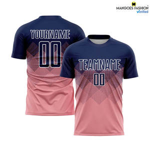 Maillot d'uniforme de football à sublimation rose-blanc marine de qualité supérieure: qualité importée pour un style de performance inégalé - Product Image 6