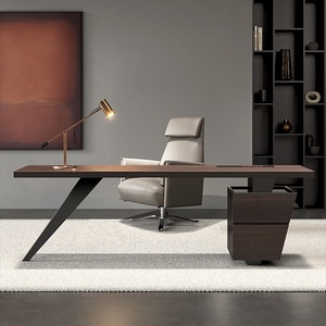 Modern Minimalist Solid Wood Computer Desk Luxury Home Office Writing <b>Table</b> with Integrated Smart LED Light for Study and Living - Product Image 2