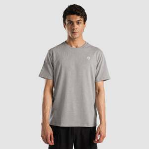 Camiseta Deportiva Ajustada de Color Gris Jaspeado para Entrenamiento de Resistencia y Gimnasia - Product Image 2