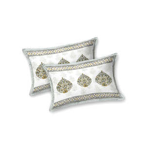 BLOCKS of INDIA Super <b>King</b> <b>Size</b> 100% Cotton Bedsheet Hand Block Printed 245 X 270 CM Color 11 with Pillowcase & Duvet Cover Sets - Product Image 1