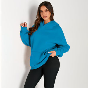 New Wholesale 280g Winter Long Sleeve Sweatshirt Pullover Casual Streetwear Hoodies <b>Knitted</b> Letter Print Front <b>Ladies</b> <b>Hoodie</b> - Product Image 5