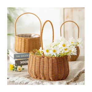 Bon prix fait à la main en rotin tissé stockage cadeau oeuf décorations maison fleur paniers Service personnalisé du fournisseur du Vietnam - Product Image 1