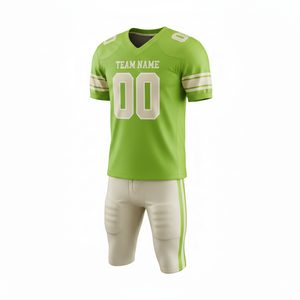 Ensemble de maillot et short de football américain personnalisable, 100% polyester, respirant et grande taille avec position du logo sur le devant - Product Image 1