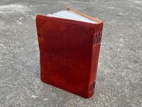 Diario de Cuero Rústico Vintage Personalizado con Borde Irregular, Sin Líneas, para Acuarelas, Libro de Regalo, Grimoire de Sombras, Reciclado, Antiguo, en Blanco