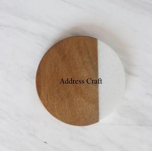 Latest Classic Design <b>Marble</b> Natural Wood Coaster Non-Slip Eco-Friendly 4 Inch Luxury Home Hotel Restaurant Tableware Drinks Tea - Product Image 5