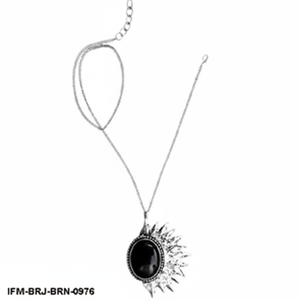Collar con Colgante de Latón con Diseño de Rayos de Sol y Piedra de Ónice Negro, Joyería Gótica Celestial para Mujer, Perfecto para Uso Diario - Product Image 3