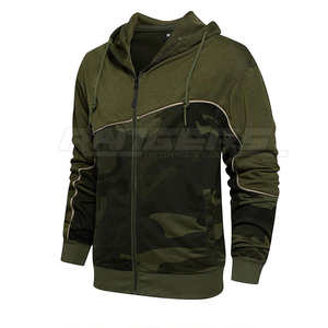 Ensemble de survêtement vert olive à imprimé camouflage, manches longues, coton et polyester, marque privée, vêtements de sport en gros, sweat-shirt pour homme - Product Image 2
