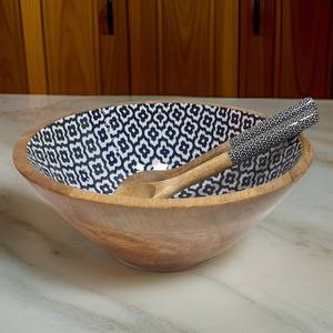 ชามไม้อะคาเซียทำมือสำหรับสลัดผลไม้และเสิร์ฟ - Product Image 4