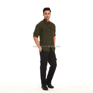 เสื้อเซฟตี้แขนพับได้ผู้ชาย, ผ้าฝ้ายระบายอากาศด้านหลังมีกระดุมป้องกันรังสียูวีแห้งเร็วสารหน่วงไฟป้องกันไฟฟ้าสถิตย์สำหรับตกปลา - Product Image 5