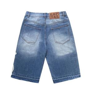 Nuevos pantalones cortos de mezclilla con estampado bordado personalizado 2025 pantalones cortos transpirables lavados de primera calidad 100% pantalones vaqueros de diseño elegante de algodón para hombres - Product Image 2