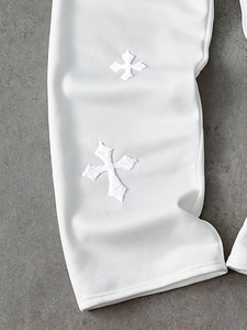 Pantalones Deportivos con Parche Cruzado Bordado Personalizado, Pantalones de Felpa de Alta Densidad, Joggers de Moda Urbana al Por Mayor - Product Image 6