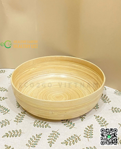 Cuenco de bambú hilado Natural 100%, ensaladera de bambú hilado, cuenco de bambú reutilizable de Vietnam, respetuoso con el medio ambiente por Eco2go Viet Nam - Product Image 1