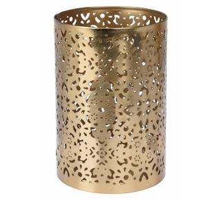 Portavelas Votivo Redondo de Hierro con Acabado Dorado, Diseño Moderno para Decoración de Iluminación en el Hogar y Bodas, Portavelas de Mesa - Product Image 1