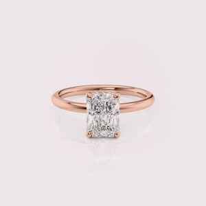 IGI Certified Radiant Cut Lab Grown Diamond Engagement <b>Ring</b> 14K White / Rose & Yellow Gold Solitaire Bridal <b>Ring</b> for Women - Product Image 5