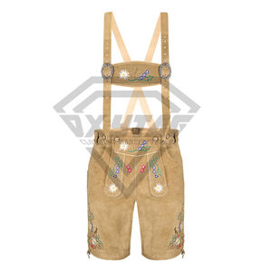 Pantalones Cortos de Cuero Genuino de Ante para Hombre, Estilo Bávaro Oktoberfest, con Tirantes, Traje Tradicional Alemán - Product Image 6