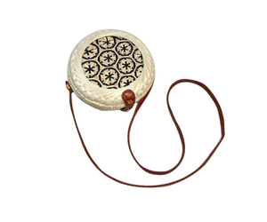 Mini Round Bamboo <b>Crossbody</b> Rattan <b>Bags</b> Natural Luxury Hand-Woven - Product Image 1