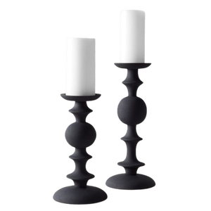 Vente chaude Bougeoir En Bois Pilier Mat Noir Couleur Style Classique Grand Bougeoirs En Bois Pilier pour La Décoration Intérieure - Product Image 1