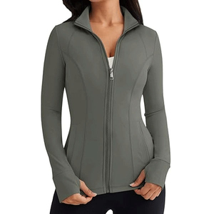 High Quality Women Plus Size Yoga <b>Jacket</b> Full Zipper Breathable Quick Dry Seamless Four-Way Stretch Lightweight <b>Gym</b> <b>Jackets</b> - Product Image 1