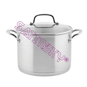 Poêle à frire professionnelle à trois plis de 10 pouces en acier inoxydable Ustensiles de cuisine manuels de haute qualité avec garantie de 3 ans - Product Image 5