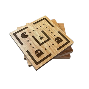 Accesorios de Cocina de Forma Cuadrada, Decoración de Mesa y Accesorios, Posavasos de Madera de Acacia Just Breathe, Posavasos para Sala de Estar y Comedor - Product Image 6