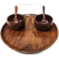 Ensemble de dîner en bois bol cuillère ensemble de table pour articles de cuisine conception d'ustensiles et ensembles de vaisselle pour enfants avec vente