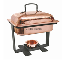 Plat Chafing Hôtel de Luxe Or, Plats de Service Buffet avec Couvercle Suspendu, Chauffe-Plats pour Traiteur
