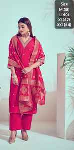 Conjunto de Kurti de Trabajo para Mujer, Diseño Moderno, Bordado de Seda Suave, Estampado en Relieve, para Fiestas y Festivales, por Fab Zone - Product Image 4