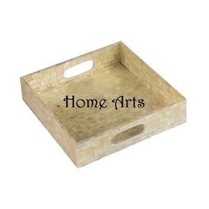 Bandeja para servir comida de cuero de diseño clásico Bandeja para servir té y café de forma cuadrada de la mejor calidad para uso doméstico - Product Image 4