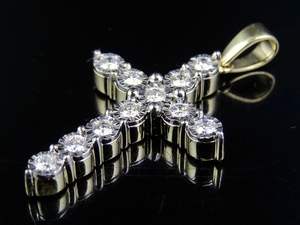 Gold Plated S925 Sterling <b>Silver</b> Fully Iced Out Moissanite Diamond <b>Cross</b> Pendant For <b>Men</b> Religious Style - Product Image 3