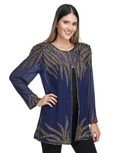 Midnight Glam Abaya Style <b>Wedding</b> Celebration Jacket <b>Cardigan</b> Hand Beaded Evening Cocktail Apparel Sequined Decoration Natural - Product Image 6