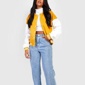 Hombres de alta calidad Letterman Chaquetas Invierno Manga larga Abrigos cuero bomber chaqueta personalizada - Product Image 5