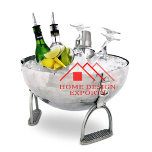 latest Design Silver Color Wine Cooler <b>Metal</b> Champagne <b>Bottle</b> Ice Bucket With Customized Logo for Bar Wine Chiller for Party - Product Image 1