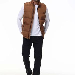 Chaleco Acolchado de Lona para Hombre de Alta Calidad, Personalizado, con Cuello Alto, Capucha, Informal, para Invierno, Impermeable, Transpirable, con Relleno Frontal - Product Image 3
