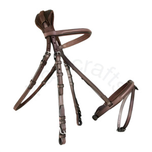 Bride ergonomique anatomique en mousse à mémoire de forme Bride confortable pour cheval avec muserolle de contact amovible - Product Image 2