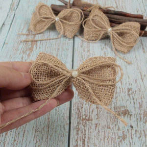 Adornos elegantes de yute para árbol de Navidad, decoración rústica ecológica para el hogar - Product Image 4