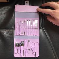 Ensemble complet de manucure et de pédicure, accessoires pour ongles en acier inoxydable, Logo personnalisé, Instruments de Chiropody, 16 pièces, ensemble d'outils d'art des ongles