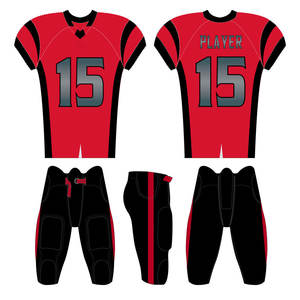 Conjuntos Completos de Uniformes de Fútbol Americano Talla Grande, Manga Corta, Color Personalizado, Diseños Personalizados, Spandex/Poliéster, Hecho en Pakistán - Product Image 1