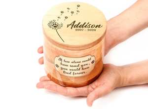 Urne en bois pour animaux de compagnie pour cendres chien chat boîte cercueil de crémation personnalisé gravé sur mesure petit moyen grand - Product Image 3