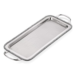 Bandeja de acero inoxidable estilo Tapper plano Descripción general de los productos para servir de acero Plato de platos de alimentos duraderos pulido mejor acabado - Product Image 4