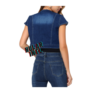 Venta al por mayor de calidad Chaquetas y abrigos de mezclilla Hole-Wish Chaqueta de mezclilla corta - Product Image 4