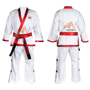 Professional Judo and Taekwondo Uniform High Quality <b>100</b>% Cotton <b>Fabric</b> Custom Logo Martial Arts Wear - Product Image 1