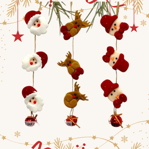 Adornos Navideños Colgantes de Personajes Navideños Hechos a Mano de Alta Calidad BINLU, Campanas Tejidas con Estampado Navideño para Decoración Festiva - Product Image 1