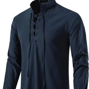 Camisas de hombre al por mayor de calidad superior 100% camisas casuales de algodón orgánico camisas de manga larga transpirables personalizadas - Product Image 4