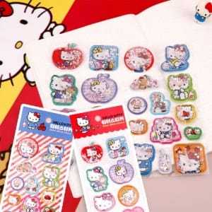 Autocollant 3D Hello Kitty à paillettes, adhésif gonflé, motif dessin animé pour coque de téléphone, journal intime, scrapbooking, décoration - Product Image 1