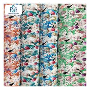 115-120Gsm 100D 75D Polyester Spandex Super Doux 4 Voies Stretch Motif Tissu Imprimé - Product Image 1