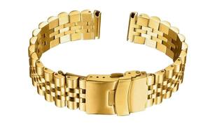 Bracelet de montre intelligente unisexe de luxe GD251 en acier inoxydable doré 20-22 mm réglable, solide, étanche, léger, respirant et durable - Product Image 5