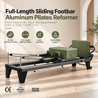 Reformer de Pilates Commercial Blanc Portable avec Barre de pieds Infinity à rail complet en Aluminium