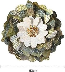 Décoration murale moderne en métal bleu Nouveau design Motif floral pour la décoration du salon à la maison Hôtel Restaurant - Product Image 4