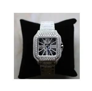 优质炫目和定义的Mossanite钻石手表与我们的出口钻石钟表发表声明